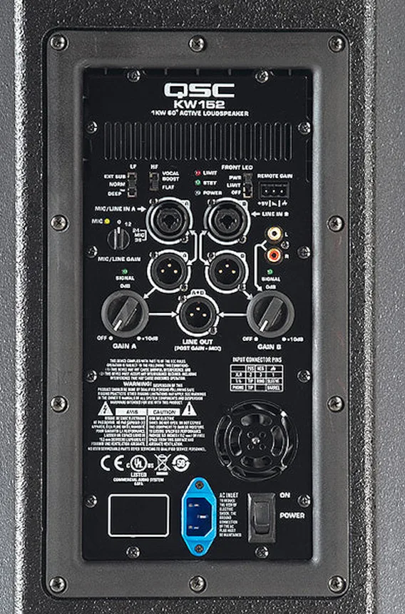 QSC KW152, Aktiv 15" 2-veis høyttaler med 1000W klasse D-sluttrinn