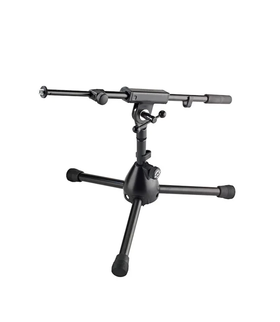 K&M 259/1B Mikrofonstativ Ekstra Lavt, Tripod m/Teleskop Galge