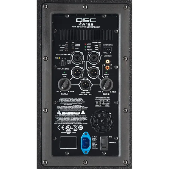 QSC KW122, Aktiv 12" 2-veis høyttaler 1000W kl D-sluttrinn