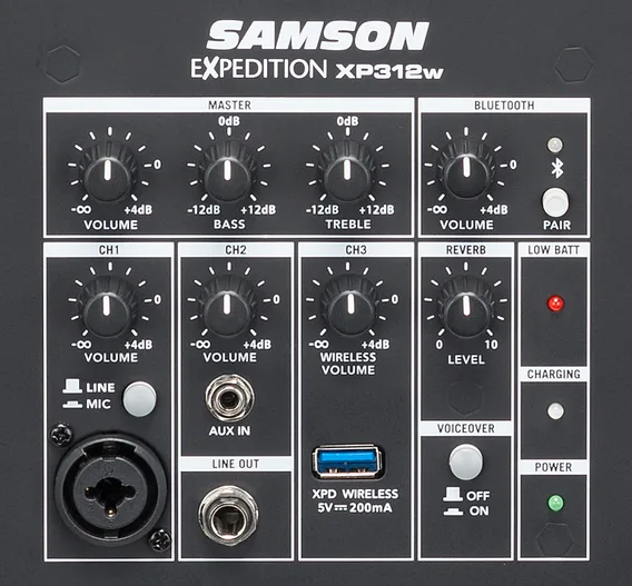 SAmson XP312W, Portabelt 12" PA-System med Mic