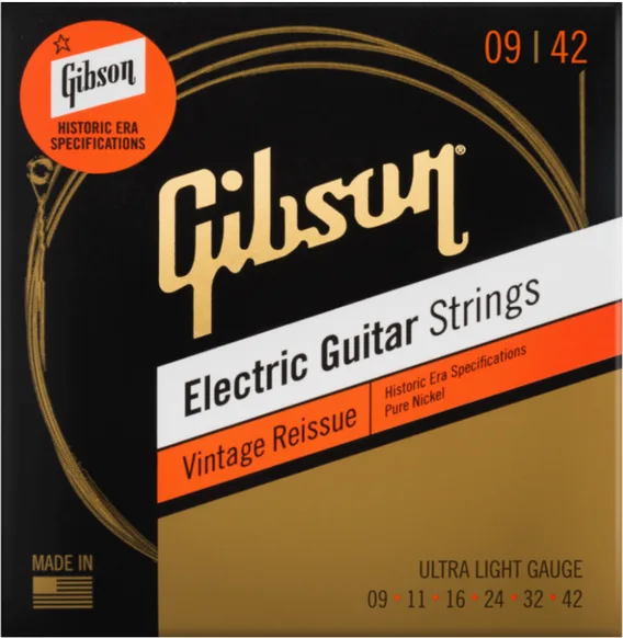 Gibson SEG-HVR9 09-42 Vintage Reissue Electric Guitar Strings Ultra-Light