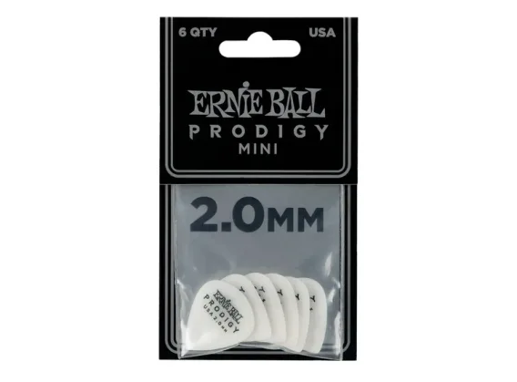 Ernie Ball EB-9203 2,0mm White Mini Prodigy picks 6-pack