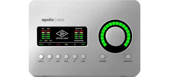 Universal Audio Apollo Solo, x2 Mic, x1 DSP, TB3 Win Mac