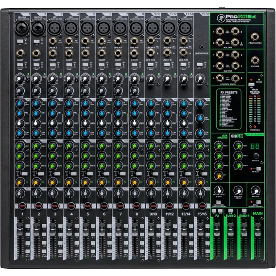 Mackie ProFX16v3 16 Channel 4-bus Professional Effects Mixer with USB