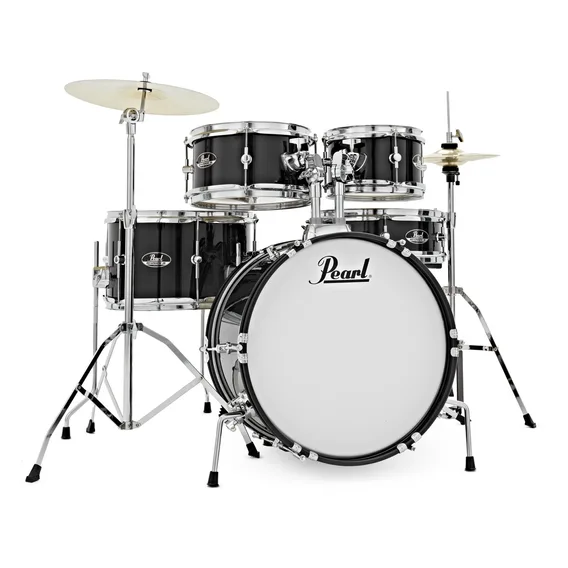 Pearl RS505C/C91, Roadshow Jet black 5pc. w/cymb. 20'' KD
